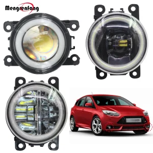 2 X paraurti anteriore per auto fendinebbia 4000LM lampadina a LED Halo Ring Angel Eye luce di marcia diurna 12V per Ford Focus MK2 MK3 2004-2015