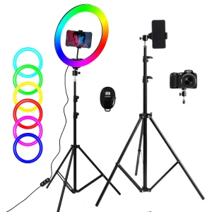 Lampada RGB da 13 pollici Selfie Ring Light con 200cm Selfie treppiede fotografia anello lampada per TikTok Youtube trucco riprese Video