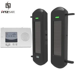 HTZSAFE sensore a raggio solare sistema di allarme vialetto-800 metri gamma Wireless-100 metri gamma di sensori-avvisi di sicurezza domestica fai da te