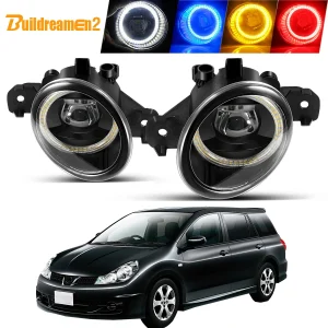 2 X Auto LED Gruppo Fendinebbia Per Nissan Wingroad 2002 2003 2004 2005 Angel Eye Nebbia Lampada di Guida diurna DRL 4000LM 30W 12V