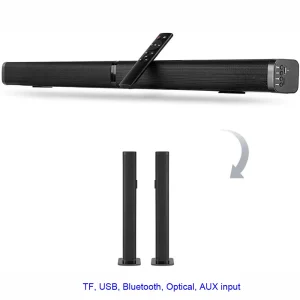 Ultra sottile Staccabile di Bluetooth TV Sound bar 37 pollici wireles speaker built-in subwoofer soundbar con ottica per LED TV