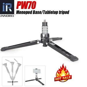 INNOREL PW70 Da Tavolo Treppiede Monopiede Base CNC 360 Gradi di Alluminio Pieghevole Supporto per Fotocamera con Testa A Sfera, vite e Del Telefono di Montaggio