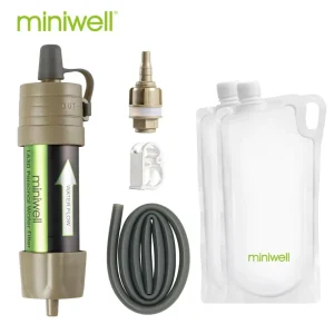 Kit di sopravvivenza portatile per filtro dell’acqua da esterno Miniwell L630 con borsa per campeggio, escursionismo e viaggi
