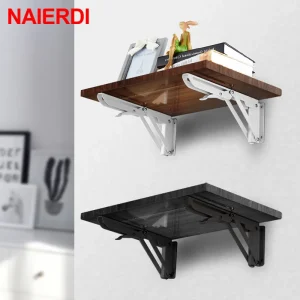 NAIERDI 2PCS Angolo di Piegatura Staffa 8-20 Inch Triangolo Mensola Pesante Supporto Regolabile Montato A Parete Bench Table Ferramenta Per Mobili