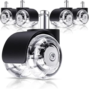 5PCS Universal Mute Wheel sedia da ufficio Caster girevole in gomma morbida rulli sicuri Hardware per mobili ruote per sedie per scrivania ufficio
