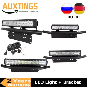 18 20 23in 126W 288W 324W Barra luminosa a led + Bull Bar Paraurti anteriore Staffa targa Kit di cablaggio per ATV 4WD 4×4 Auto