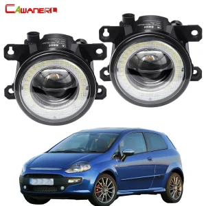 2 X auto sinistra destra LED fendinebbia Angel Eye luce di marcia diurna DRL 30W 8000LM 12V per Fiat Punto Evo 2009-2012