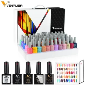 Consegna veloce Venalisa VIP2 Set di smalti gel Smalto per unghie colorato Soak Off UV LED Basecoat Primer Topcoat Libro a colori Set completo