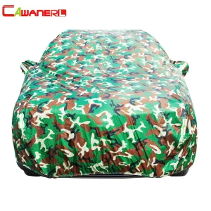 Cawanerl Copertura per auto impermeabile Camouflage Outdoor Sole Polvere Pioggia Neve Protettiva Antivento Coperture per auto complete per SUV Berlina Hatchback