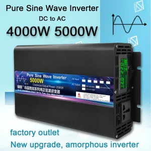 Convertitore di tensione a onda sinusoidale pura da 12 V 220 V 2000 W 3000 W 4000 W 5000 W 24 V CC a 110 V CA 12 220 Micro inverter per auto di potenza LCD