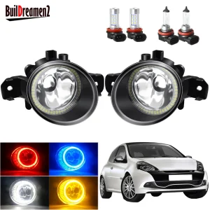 Gruppo fendinebbia Angel Eye per Renault Clio 3/III Hatchback Grandtour Estate 2005-2014 paraurti anteriore per auto fendinebbia Halo Ring DRL