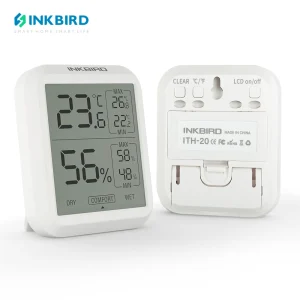 INKBIRD Termometro e igrometro digitale ITH-20 Monitor per misuratore di umidità della temperatura a lettura istantanea per interni/esterni 2,8 pollici