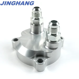 Montare il filtro olio Yamaha Warrior Raptor 350 alla billetta dell’adattatore del radiatore dell’olio