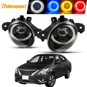 2 X Auto Sinistra + Destra LED Gruppo fendinebbia 40W Angel Eye Nebbia Lampada di marcia diurna DRL 4000LM 12V Per Nissan Versa 2012-2019
