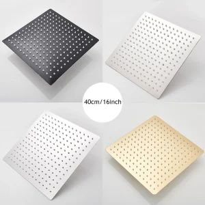 Soffione doccia Soffione doccia a pioggia ultrasottile di lusso da 16 pollici Accessorio per rubinetto da bagno in acciaio inossidabile cromato nichel