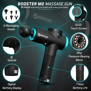 Booster M2-B 24V Pistola per massaggio muscolare AI-Hit Collo Massaggiatore muscolare Pistola fasciale Terapia del dolore per massaggio del corpo Rilassamento Sollievo dal dolore