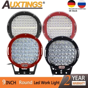 Auxtings 9 ”225/294W ha condotto la luce di lavoro rossa/nera IP67 ad alta potenza 4×4 offroad car 9in spot beam led light 12/24v per Auto