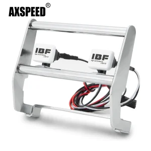 Paraurti Anteriore Anti-Collisione in Acciaio Inox AXSPEED con Luce LED per TRX-4 TRX4 Early Bronco 1/10 RC Crawler Car Parts