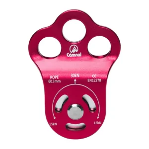 Puleggia rampicante 30 KN puleggia di salvataggio all’aperto puleggia a doppio cuscinetto a 3 fori attrezzatura di salvataggio per alpinismo 7075 Alumi aeronautico