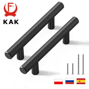 KAK 20pcs maniglie da cucina nero oro argento acciaio inossidabile T Bar tira 96mm manopole e maniglie per mobili maniglia per mobili Hardware