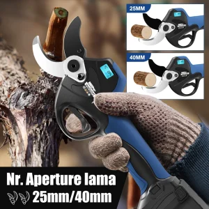 SWANSOFT Forbici Elettriche Senza Fili SW-8605Pro 40mm, 1050W, Tagliarami Brushless, Cesoie per Potatura, Batteria 21V