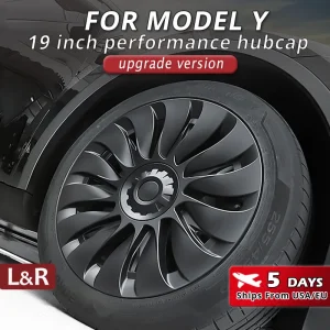 4PCS Coprimozzo Prestazioni Copriruota Automobile Sostituzione Coprimozzo Cerchio Completo Accessori Per Tesla Modello Y 19 Pollici 2018-2024