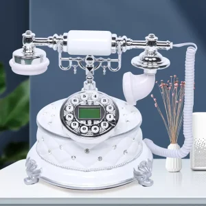 Telefono rotante retrò, telefono con quadrante vintage, telefono fisso con ricevitore, per ufficio domestico, scrivania vecchio stile in stile europeo