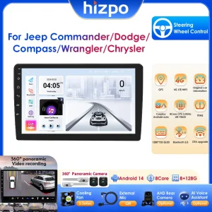 Hizpo Android autoradio lettore multimediale per JEEP Wrangler Grand Cherokee Compass Commander Dodge Ram Wireless Carplay GPS BT