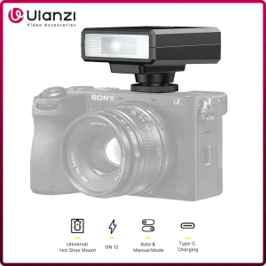 Ulanzi F12 Mini fotocamera Flash Speedlite 5600K GN12 supporto per scarpe calde Standard per fotocamera Sony Canon Nikon Panasonic Olympus DSLR