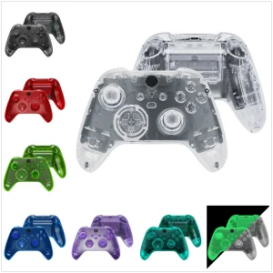eXtremeRate Sostituzione Controller trasparente personalizzato Set completo Custodia Shell con pulsanti per controller wireless Xbox Core