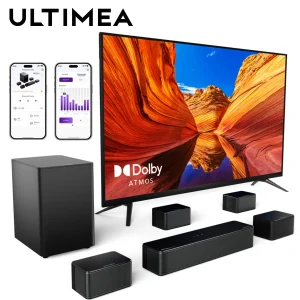 Sistema audio surround ULTIMEA 7.1 Barra audio per TV con controllo Dolby Atmos e APP, altoparlante Bluetooth Home Cinema con subwoofer