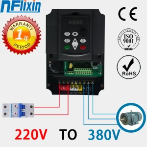 Inverter VFD 4KW 5.5KW 7.5KW 220V in e 380V out ingresso elettrico domestico monofase 220V e vera uscita trifase 380V