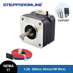 STEPPERONLINE Motore passo-passo Nema 17 0.26Nm 1.2A 32mm Motore passo-passo Nema17 per stampante 3D Fresatrice per incisione CNC