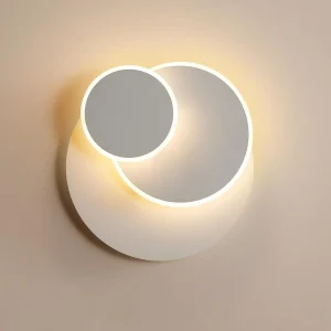 Lampada da parete girevole tripla rotonda, applique da parete moderne a LED, lampada da parete rotonda girevole a 360 gradi, compatibile con l’arredamento della casa per interni