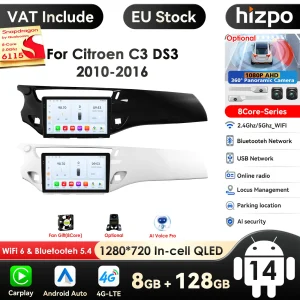 9 ”6115 Schermo Intelligente 2din Android Auto Radio Lettore Video Multimediale per Citroen C3 DS3 2010-2016 GPS Carplay Auto 4G RDS