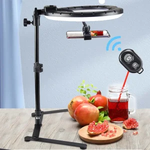 Video Youtube Fill Anello luminoso Lampada Live COOK 26CM Fotografia Illuminazione Telefono Ringlight Treppiede Supporto Foto Led Selfie Remote
