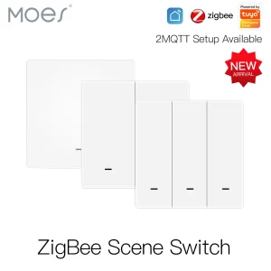 MOES Tuya ZigBee Wireless 9 Scena Interruttore Pulsante Alimentato a Batteria Trasmettitore Smart Life App Automazione 1/2/3 Gang