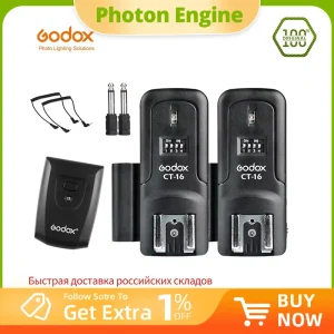 Godox CT-16 Trasmettitore trigger flash radio wireless a 16 canali + set 2 ricevitori per Canon Nikon Pentax Studio Speedlite Flash