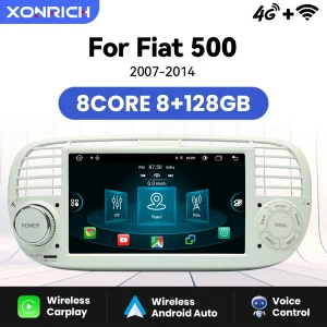 Autoradio Wireless CarPlay per FIAT 500 Abarth 2007 2008 2009 2010 2011 2012 2013 2014 2015 Android GPS 2Din Autoradio 4G Wifi