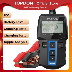 TOPDON BT100 12V Tester batteria per auto Analizzatore tester batteria diagnostica automobilistica digitale Strumento scanner di ricarica avviamento veicolo