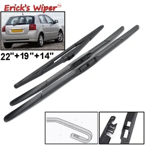 Erick’s Tergicristallo Anteriore e Posteriore Spazzole Tergicristallo Set Per Toyota Corolla hatchback E12 2001 – 2006 Parabrezza Parabrezza Finestra 22 “19” 14 “