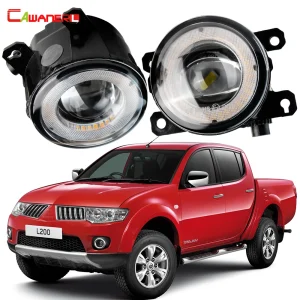 2 X Gruppo fendinebbia per auto LED Angel Eye DRL Luce di marcia diurna 30W 8000LM 12V per Mitsubishi L200 Strada Triton 2005-2019