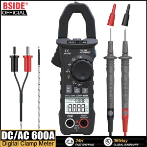 BSIDE Digital Clamp Meter DC AC 600A corrente True RMS amperometro pinze Smart Auto Rang 6000 multimetro tensione Hz Ohm NCV Tester
