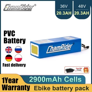 ChamRider 36V Ebike Batteria 48V 20A 30A BMS 350W 500W 750W 18650 Cella Al Litio Pack Per Bici Bicicletta Scooter Elettrico