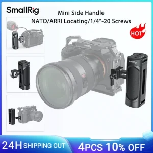 Smallrig Gabbia Universale per Fotocamera Mini Maniglia Laterale per Sony per Canon Gabbia per Fotocamera Maniglia Grip ARRI/NATO DSLR Camera 3813/3814