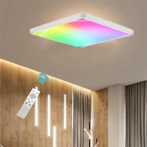 Plafoniera da incasso, plafoniera intelligente a LED RGB 24W 2400LM Illuminazione domestica intelligente Plafoniera a LED dimmerabile che cambia colore