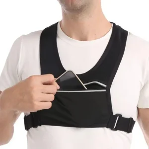 Gilet da corsa riflettente con zaino per telefono cellulare Gilet da ciclismo Borsa porta telefono sportivo SBR per accessori da ciclismo da corsa