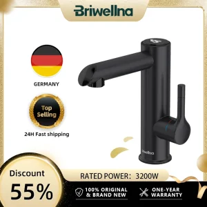Briwellna Elettrico Warer Riscaldatore Rubinetto In Acciaio Inox Rubinetto di Riscaldamento Per Il Bagno 220V Rubinetto Dell’acqua Calda Mini Scaldabagno Che Scorre