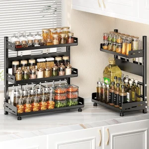 [Disponibilità UE] Scaffali da cucina Scaffale da cucina Organizzazione di barattoli Armadio Scaffale per condimenti Accessori da cucina
