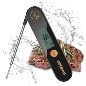 Termometro per carne portatile digitale INKBIRD termometro per alimenti a lettura istantanea ricaricabile impermeabile con sonde pieghevoli per barbecue, latte